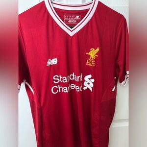 Mo Salah 2017/18 125 Years Liverpool Kit. Wear on number due to dryer use